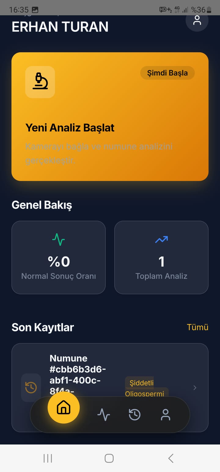 E-Spermiyogram uygulama ekranı 2