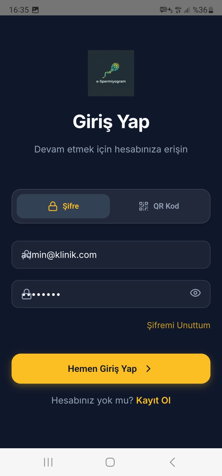 E-Spermiyogram uygulama ekranı 6